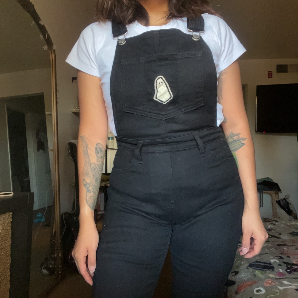 Black Levi’s Skinny Denim Overalls Size W29”